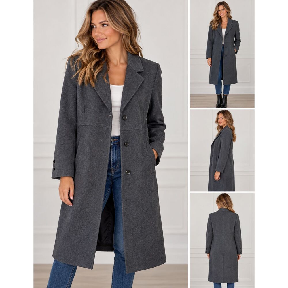 Jones New York Women's Gray Coat Size 16 Like New